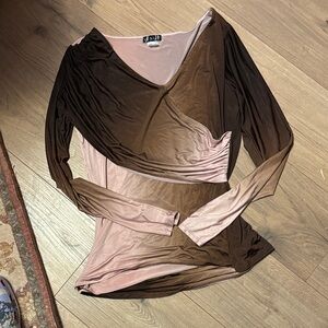 VENUS Brown and Pink Blouse